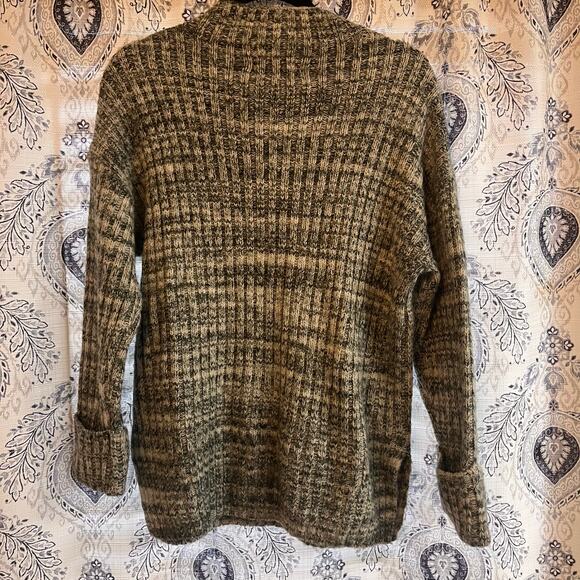 Old Navy Green And Gray Mock Neck Marled Knit Tunic Length Sweater Medium Petite - Picture 2 of 7
